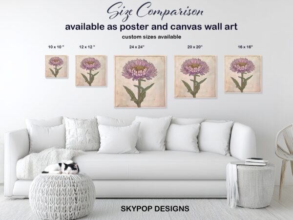 Pink Aster Bloom Art