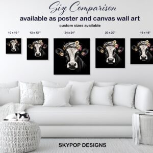 Highland Cow Floral Crown Art