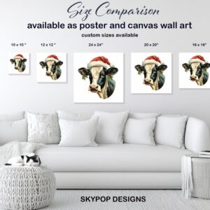 Highland Cow Christmas Art