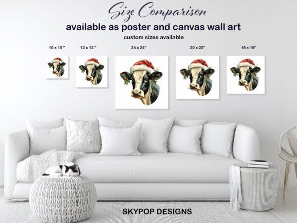 Highland Cow Christmas Art