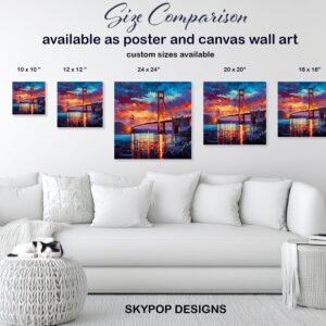 Golden Gate Bridge Sunset Art