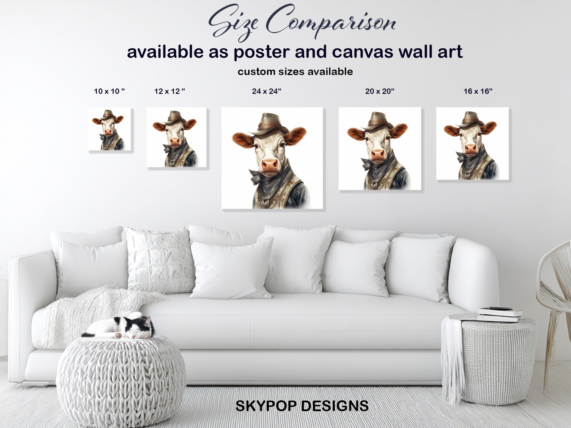 7.jpg Cowboy Highland Cow Art