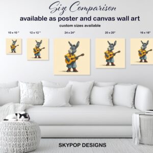 Donkey Playing Guitar Art