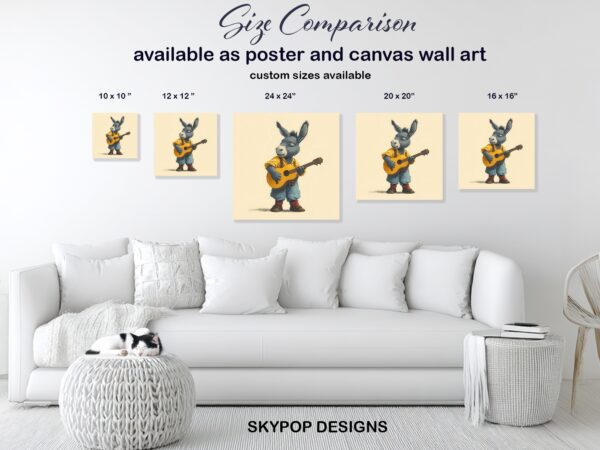 Donkey Playing Guitar Art