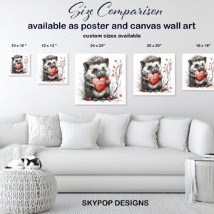 Hedgehog Love Heart Art