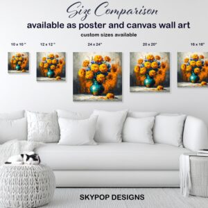 Vibrant Marigold Bouquet Art