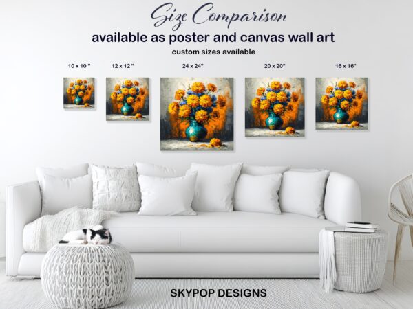 Vibrant Marigold Bouquet Art