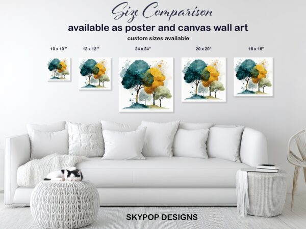 Watercolor Trees Art