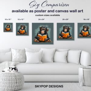 Chimpanzee Reading Art