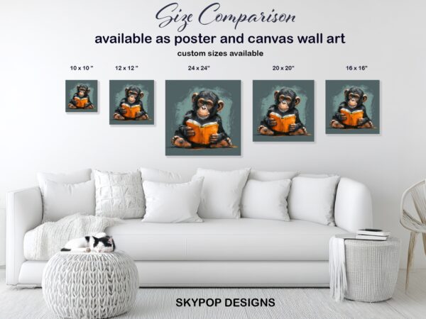 Chimpanzee Reading Art