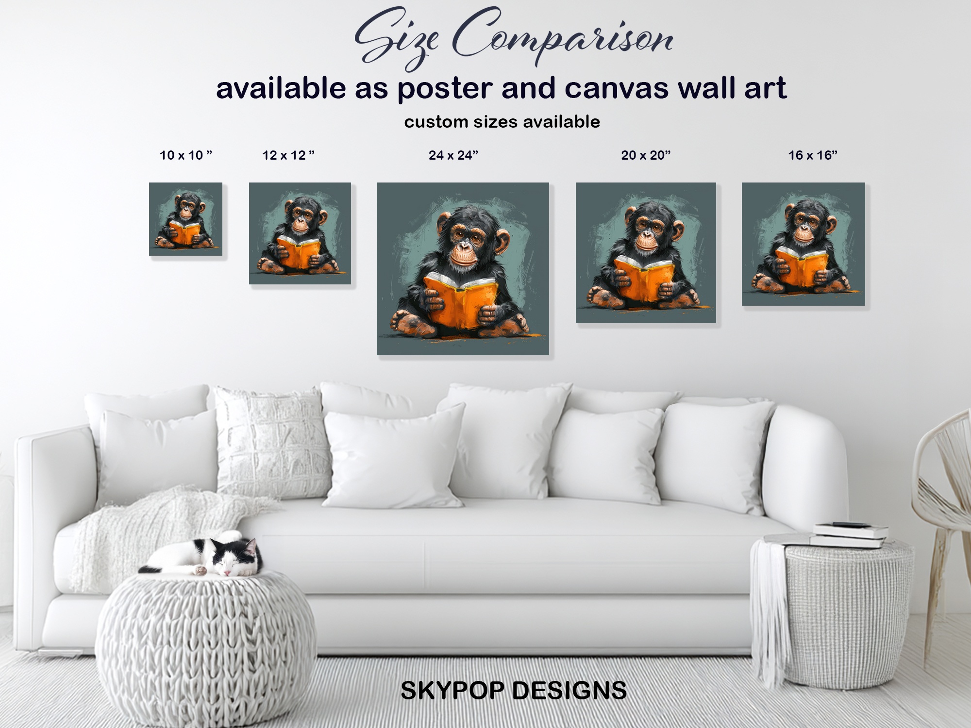 7.jpg Chimpanzee Reading Art