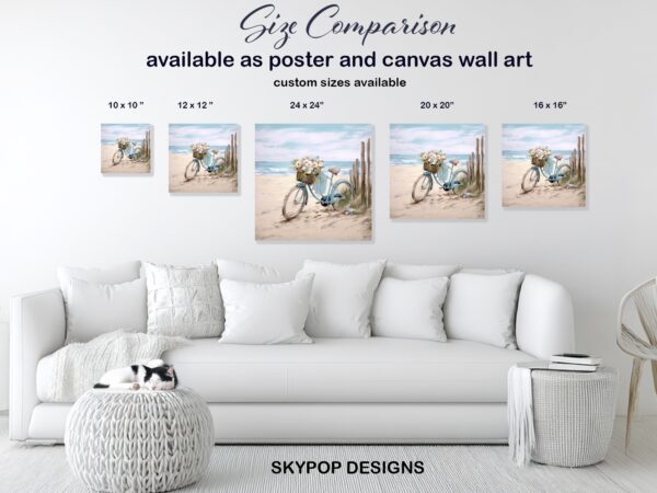 Beach Bicycle Blossom Art