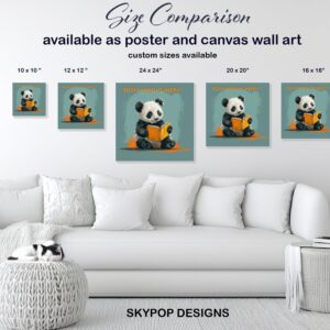 Panda Reading Book Art