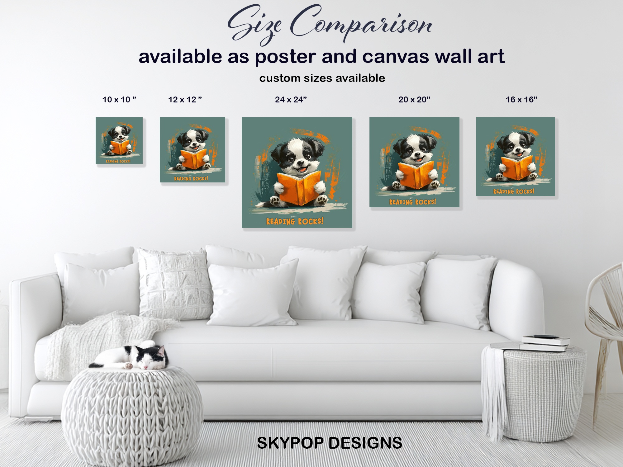 7.jpg Puppy Reading Book Art