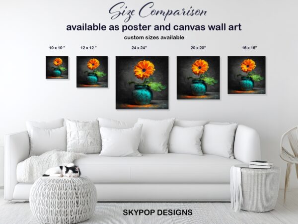 Orange Gerbera Daisy Art