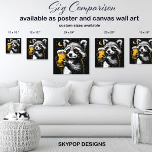 Raccoon Beer Night Art