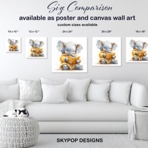 Elephant Reading Art