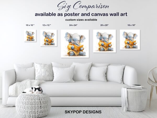 Elephant Reading Art