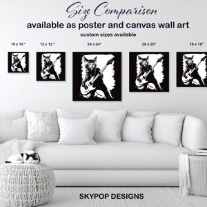 Rock Star Cat Guitar Art