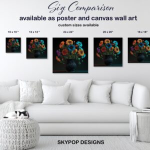 Neon Bloom Vase Art