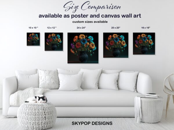 Neon Bloom Vase Art