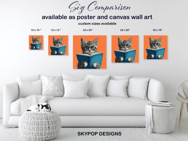 Cat Reading Art