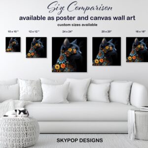 Floral Cat Art