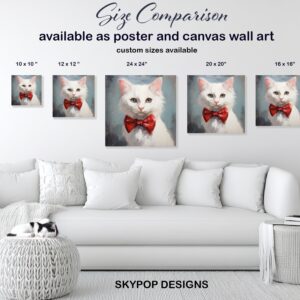 Dapper White Cat Art