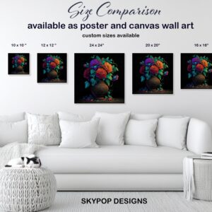 Vibrant Floral Vase Art