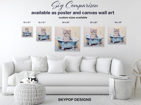 Kitten Bath Time Art