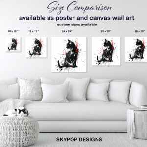 Black Cat Splatter Art