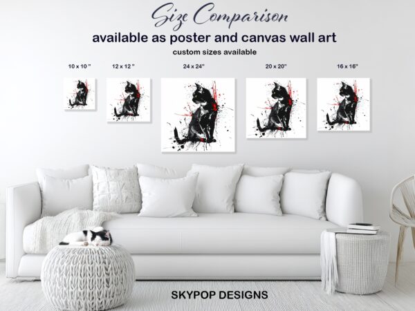 Black Cat Splatter Art