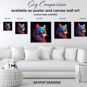 Neon Cat Explosion Art