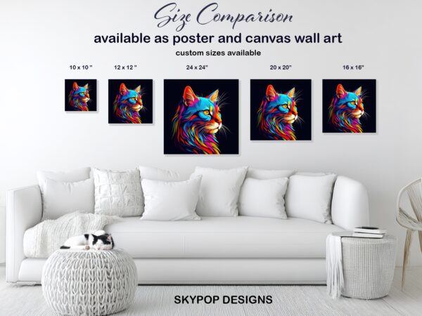 Neon Cat Explosion Art