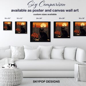 Black Cat Sunset View Art