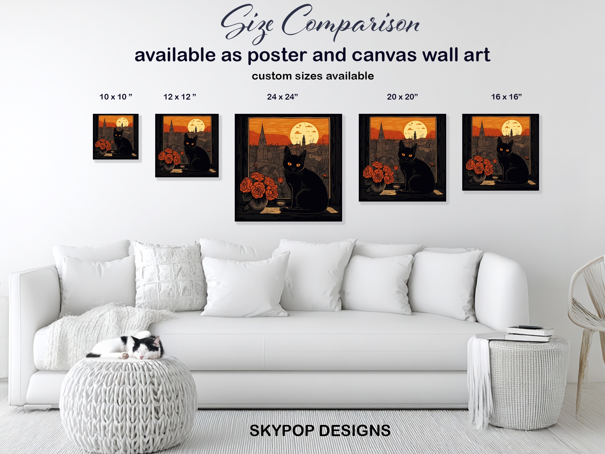7.jpg Black Cat Sunset View Art