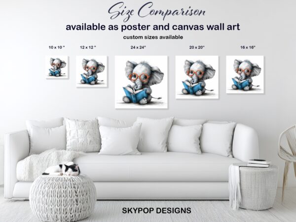 Elephant Reading Art