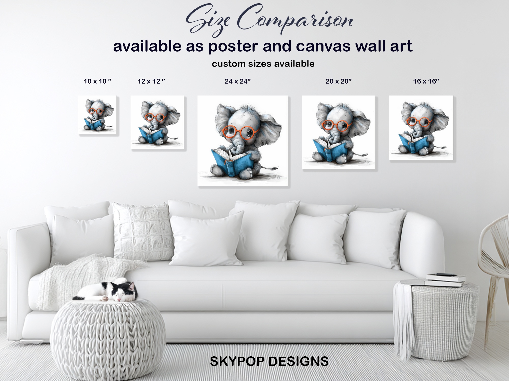 7.jpg Elephant Reading Art