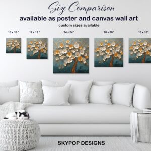 Golden Blossom Tree Art