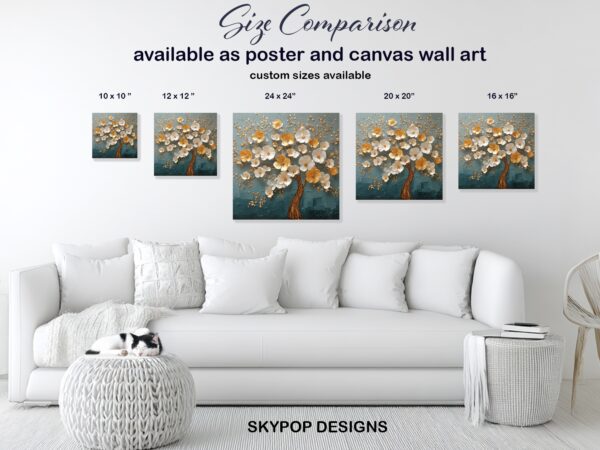 Golden Blossom Tree Art