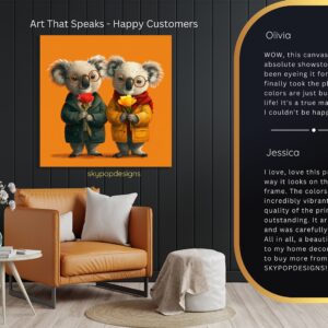 Koala Hugs and Flowers Art