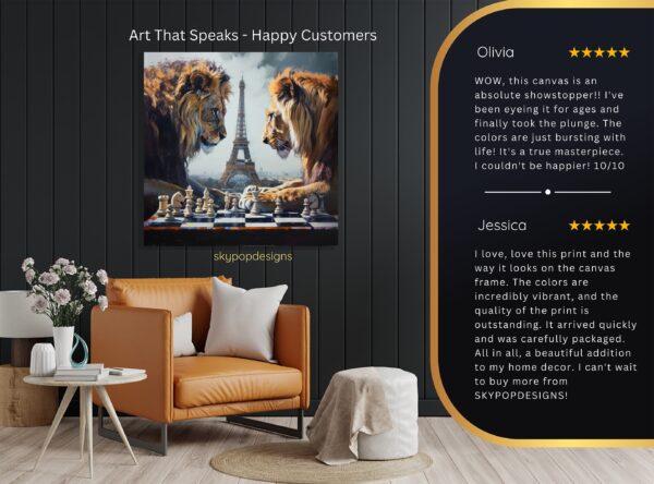 Lion Chess Match Art