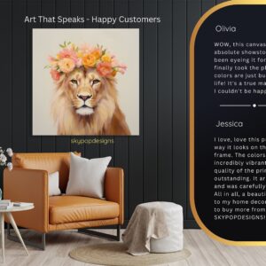 Lion Floral Crown Art