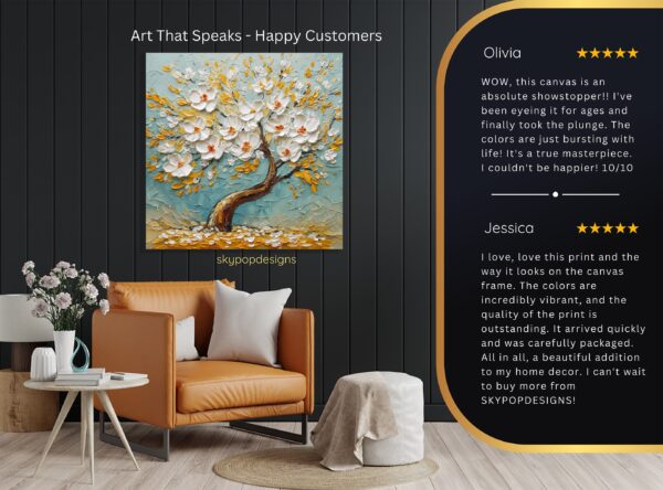 White Blossom Tree Art
