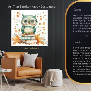 Owl Reading Books Art