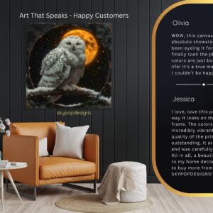 Snowy Owl Moonscape Art