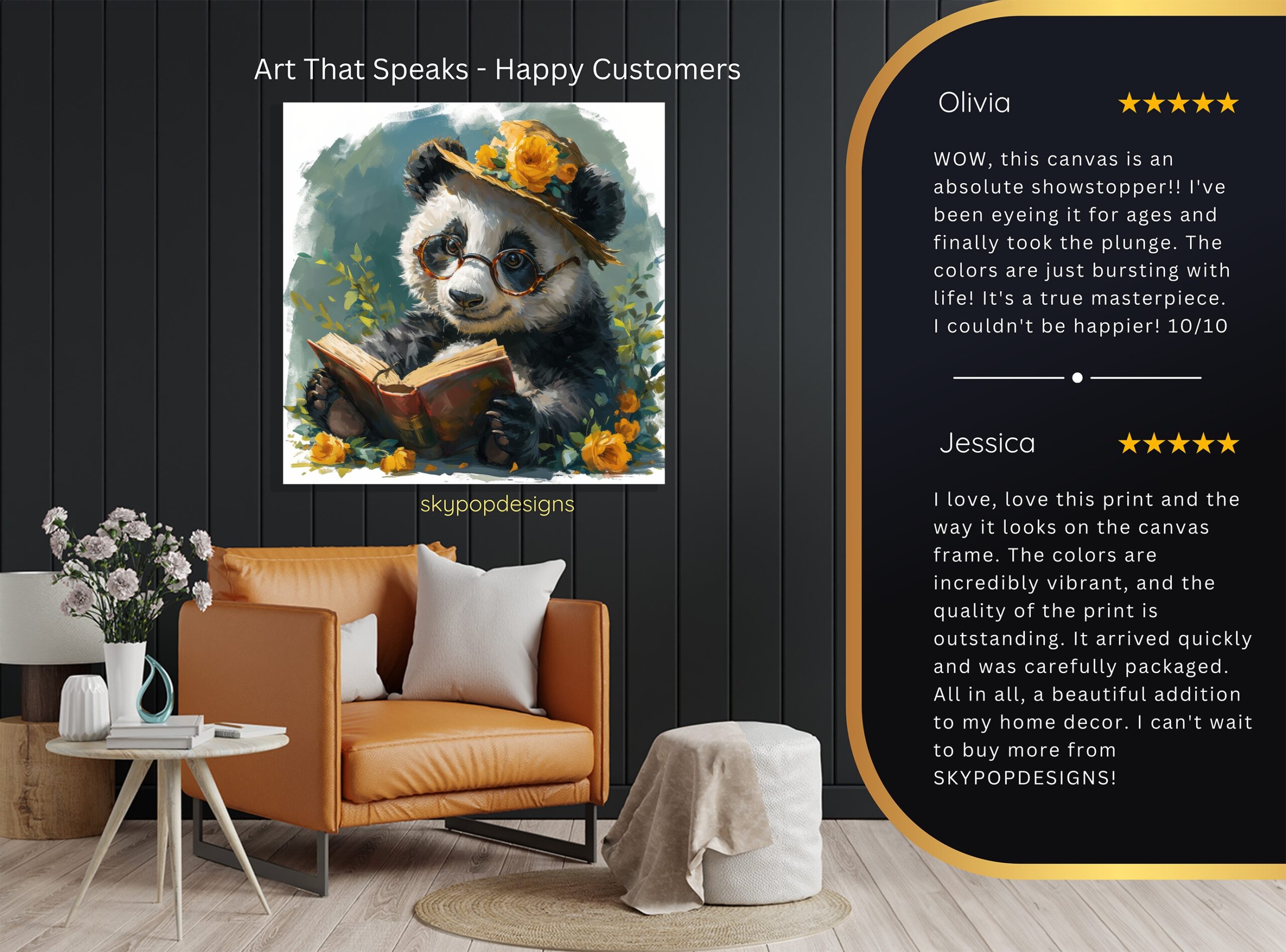 8.jpg Panda Reading Book Art