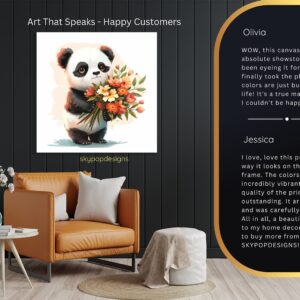 Panda Flower Bouquet Art