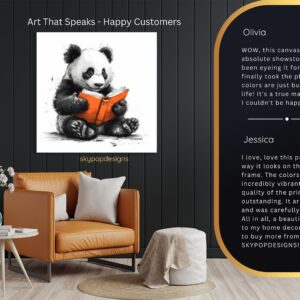 Panda Reading Book Art