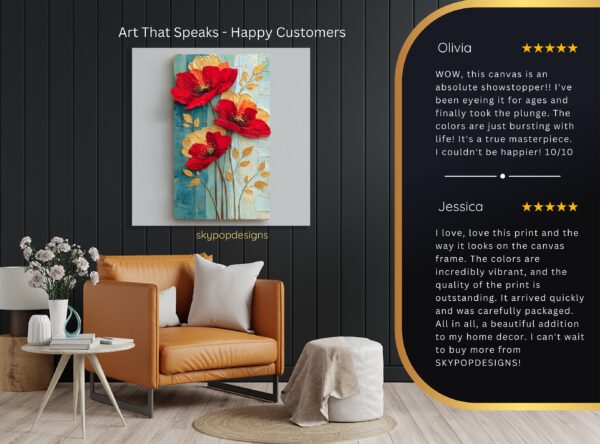 Vibrant Red Poppies Art